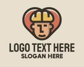 Employee - Construction Worker Heart logo design
