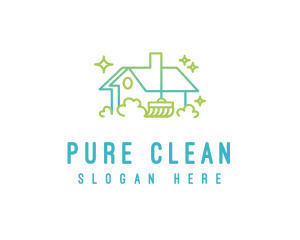 House Cleaning Mop  logo design