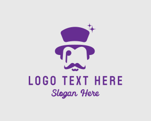 Face - Magician Top Hat Monocle logo design