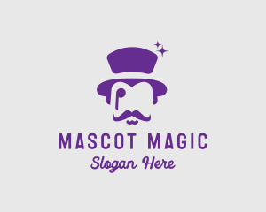 Magician Top Hat Monocle logo design