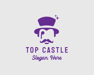 Magician Top Hat Monocle logo design