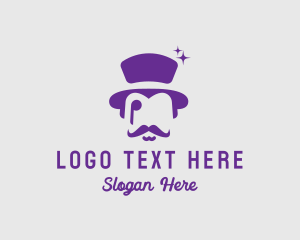 Professor - Magician Top Hat Monocle logo design