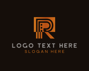 Industrial Contractor Letter R logo design