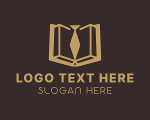 Notary - Gold Law School Book logo design
