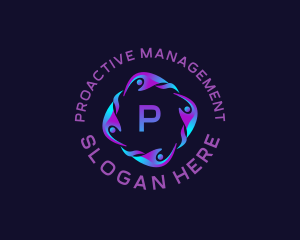 People Organization Management logo design