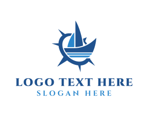 Voyage - Sail Boat Compass logo design