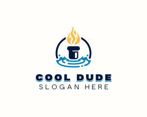 Heating Cooling Ventilation logo design