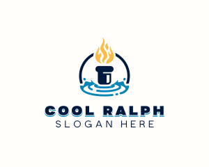 Heating Cooling Ventilation logo design