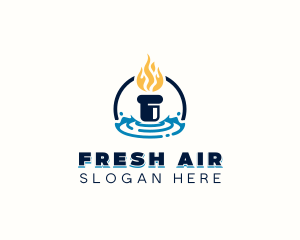 Heating Cooling Ventilation logo design