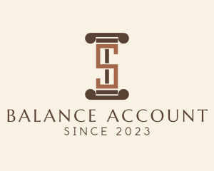 Account - Legal Pillar Letter S logo design