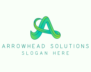 Green Natural Letter A logo design