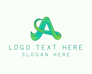 Vegetarian - Green Natural Letter A logo design