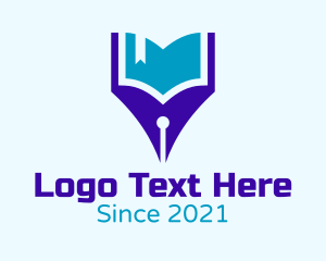 Library - Pen Learning Book logo design
