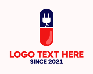 Supplements - Electric Plug Capsule logo design