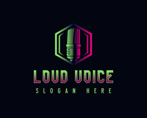 Broadcast Recording Microphone logo design