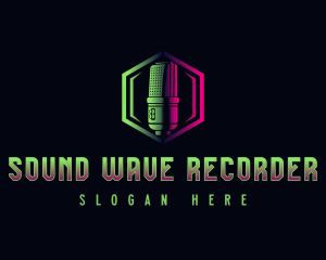 Broadcast Recording Microphone logo design