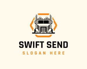 Send - Logistics Truck Hexagon logo design