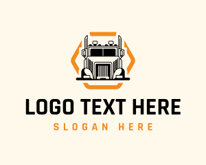 Shipping Service - Logistics Truck Hexagon logo design