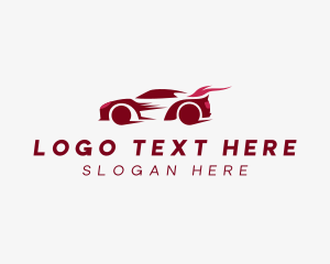Car - Red Supercar Vehicle logo design
