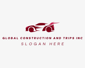 Red Supercar Vehicle logo design