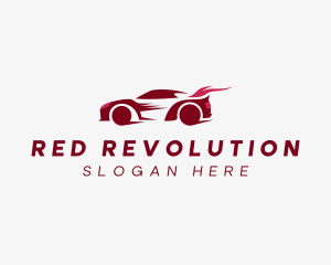 Red Supercar Vehicle logo design