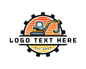 Backhoe - Construction Quarry Digger logo design