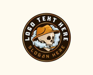 Hat - Skeleton Smoking Tobacco logo design