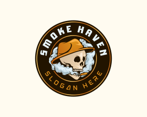 Skeleton Smoking Tobacco logo design