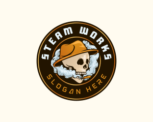 Skeleton Smoking Tobacco logo design