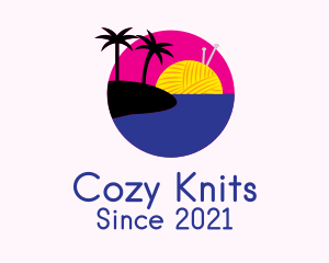 Knitting Beach Island  logo design