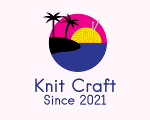 Knit - Knitting Beach Island logo design