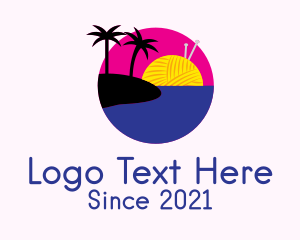 Yarn - Knitting Beach Island logo design