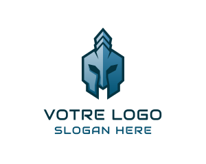 Blue Spartan Helmet Logo
