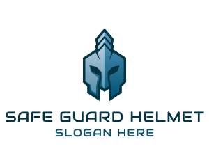 Blue Spartan Helmet logo design