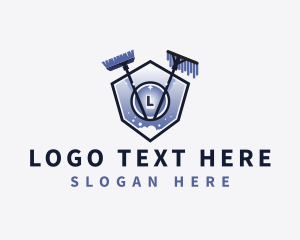 Janitress - Mop Broom Cleaning logo design