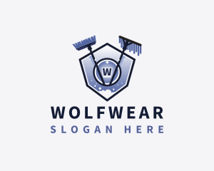 Mop Broom Cleaning Logo