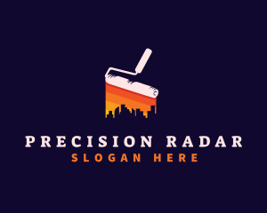 Paint Roller Skyscraper logo design