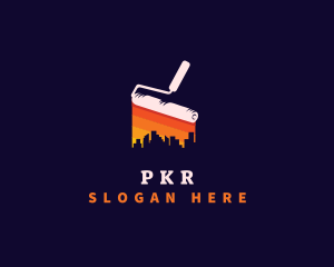 Paint Roller Skyscraper logo design