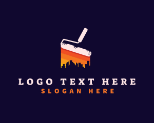 Utility - Paint Roller Skyscraper logo design