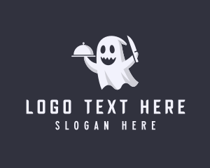 Haunted - Scary Ghost Cook logo design