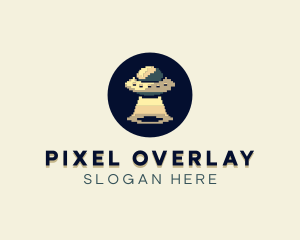 Pixel UFO logo design