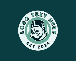 Bulldog Dog Grooming Logo