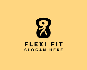 Fitness Trainer Kettlebell logo design