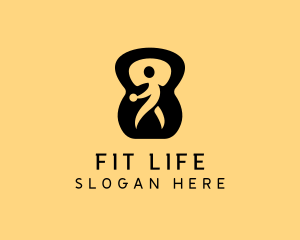 Fitness Trainer Kettlebell logo design