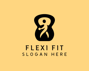 Fitness Trainer Kettlebell logo design