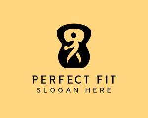 Fitness Trainer Kettlebell logo design