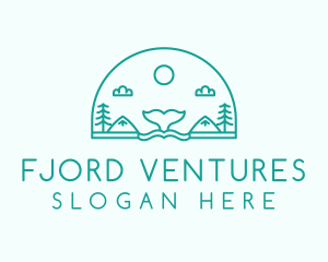 Fjord - Nature Whale Travel Tour logo design