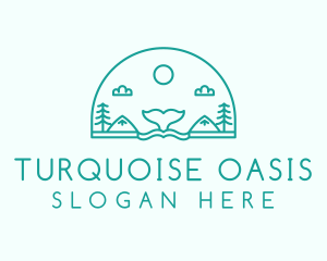Turquoise - Nature Whale Travel Tour logo design
