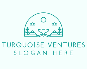 Turquoise - Nature Whale Travel Tour logo design