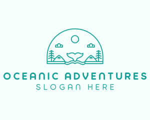 Whale Watching - Nature Whale Travel Tour logo design